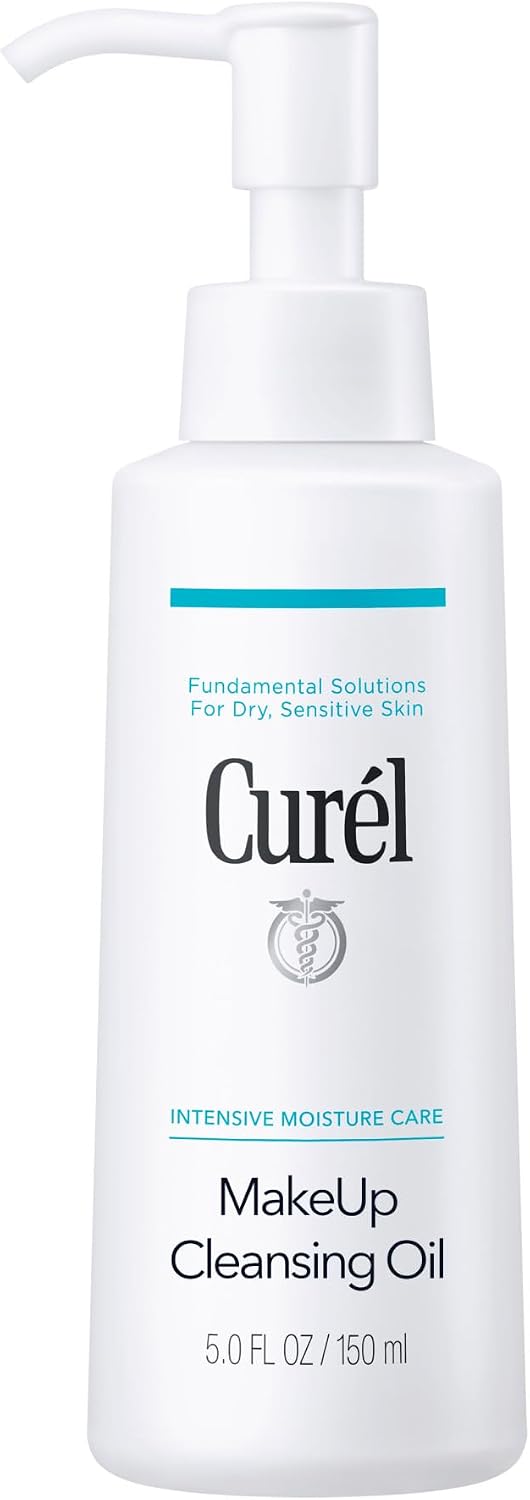 Curel Japanese Skin Care Makeup Cleansing Oil for Face, Oil-Based Makeup Remover for Dry, Sensitive Skin, Fragrance Free Facial Cleansing Oil, 5 Oz