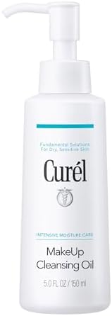 Curel Japanese Skin Care Makeup Cleansing Oil for Face, Oil-Based Makeup Remover for Dry, Sensitive Skin, Fragrance Free Facial Cleansing Oil, 5 Oz