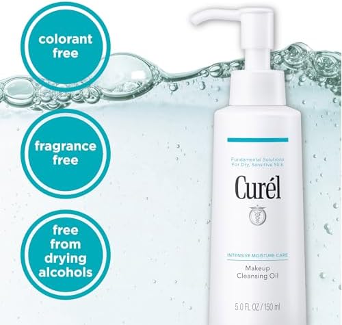 Curel Japanese Skin Care Makeup Cleansing Oil for Face, Oil-Based Makeup Remover for Dry, Sensitive Skin, Fragrance Free Facial Cleansing Oil, 5 Oz
