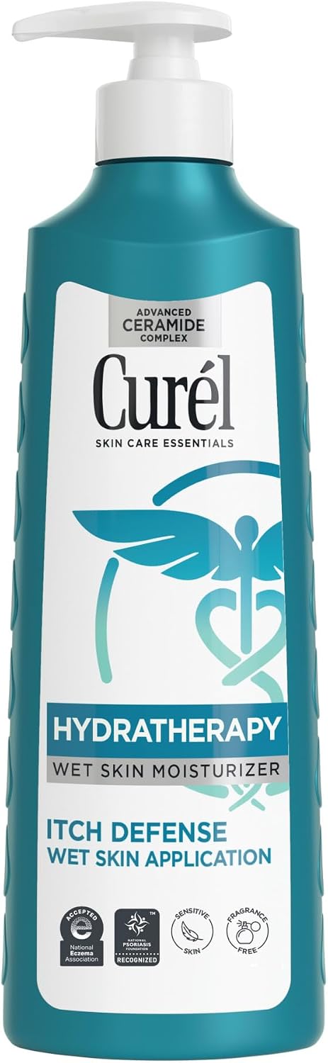 Curel Skincare Hydra Therapy Itch Defense Wet Skin Moisturizer, 12 Ounce
