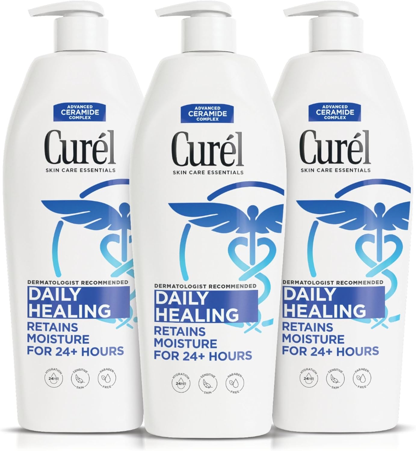Curel Daily Healing Body Lotion, Ceramide Moisturizer, Dry Skin, 13 oz, 3pk